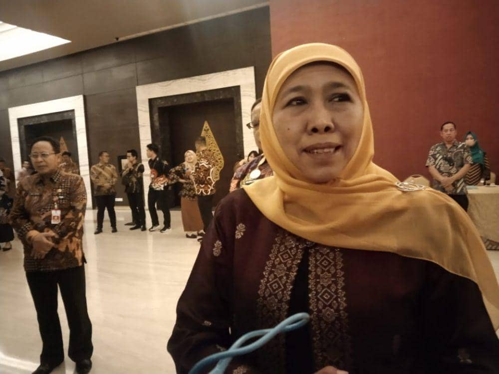 Khofifah saat ditemui di The Singhasari Resort Kota Batu. (IDN Times/Rizal Adhi Pratama)