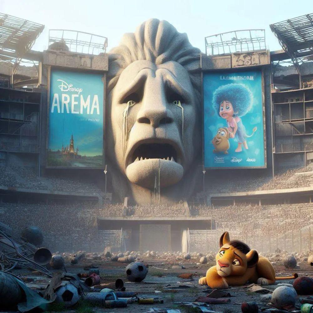 Gambar Tragedi Kanjuruhan bergaya Disney. (Instagram/@aremaniac87)