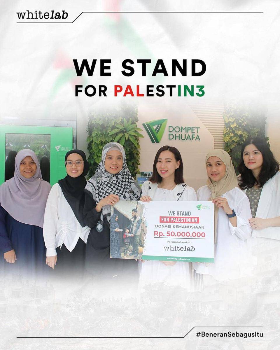 Whitelab mendukung Palestina. (instagram.com/whitelab_id)