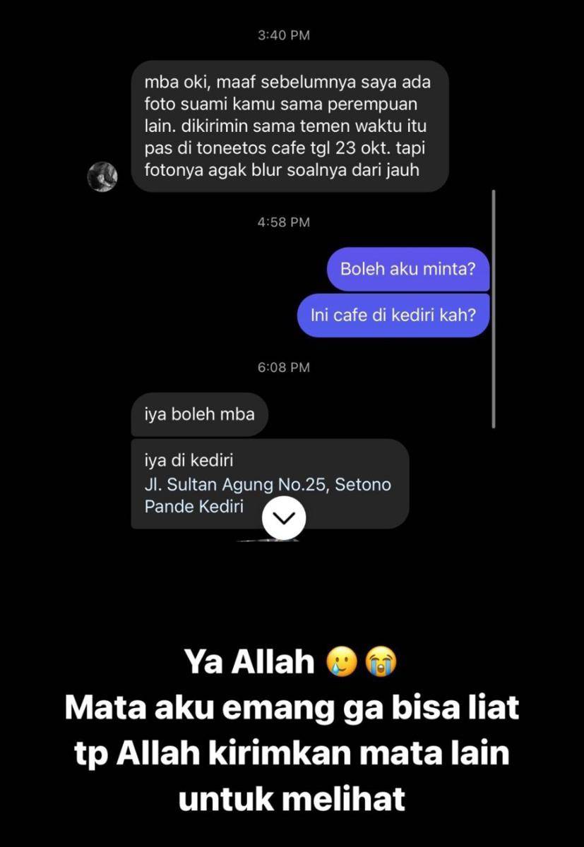 Percakapan Okie Agustina dan orang lain (instagram.com/okieagustina_)