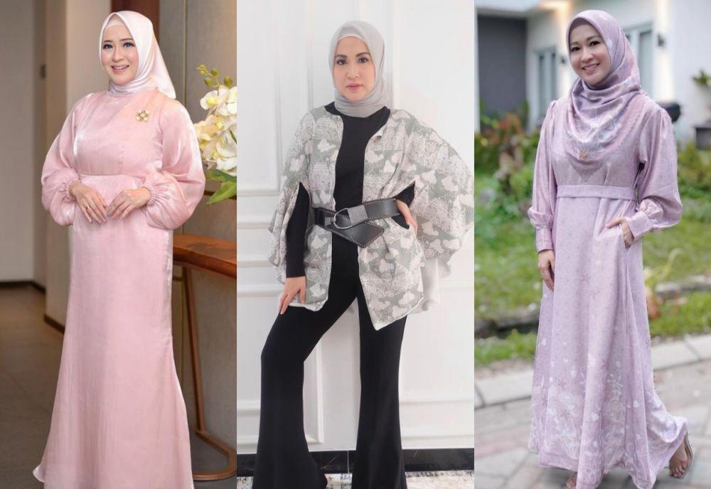7 OOTD Hijab ala Okie Agustina yang Santun nan Anggun