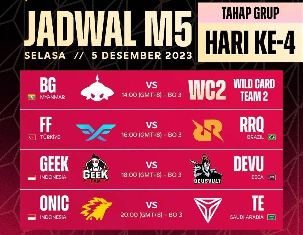 potret jadwal pertandingan di M5 World Championship (instagram.com/realmobilelegendsid)