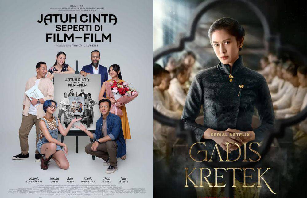 Pasangan kembali beradu akting di film dan series 2023 (dok. Imajinari / Jatuh Cinta Seperti di Film-Film | dok. BASE Entertainment / Gadis Kretek)