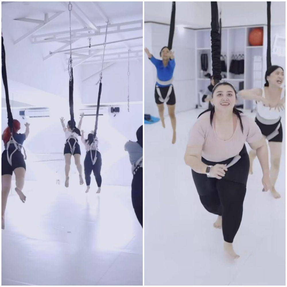 potret Clarissa Putri coba bungee workout (instagram.com/clarissaputri_)