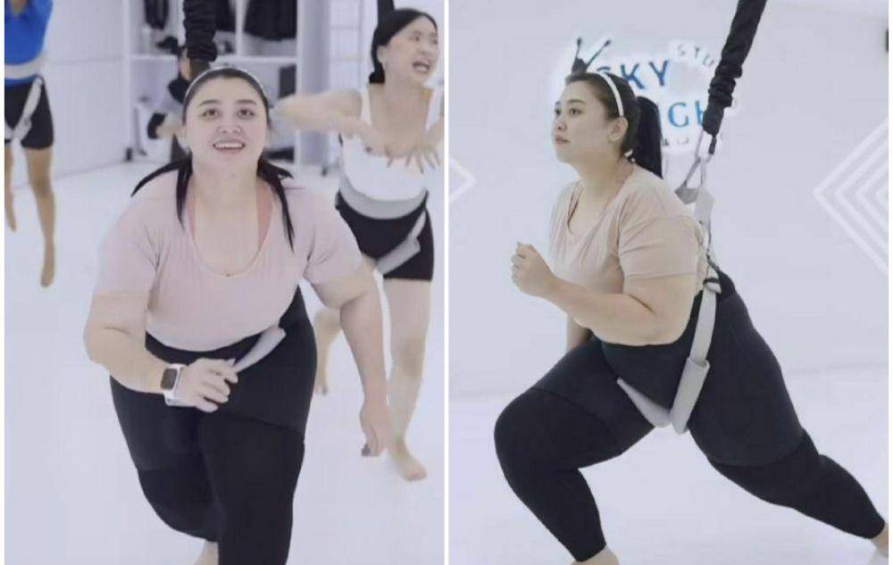 potret Clarissa Putri coba bungee workout (instagram.com/clarissaputri_)