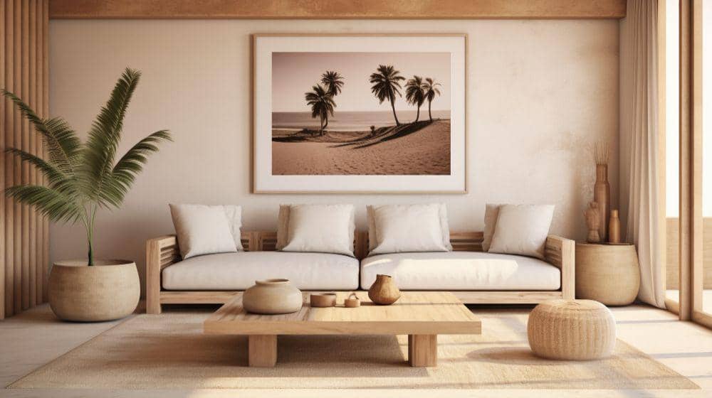 ilustrasi desain ruang tamu pastel bernuansa alam (freepik.com/freepik)