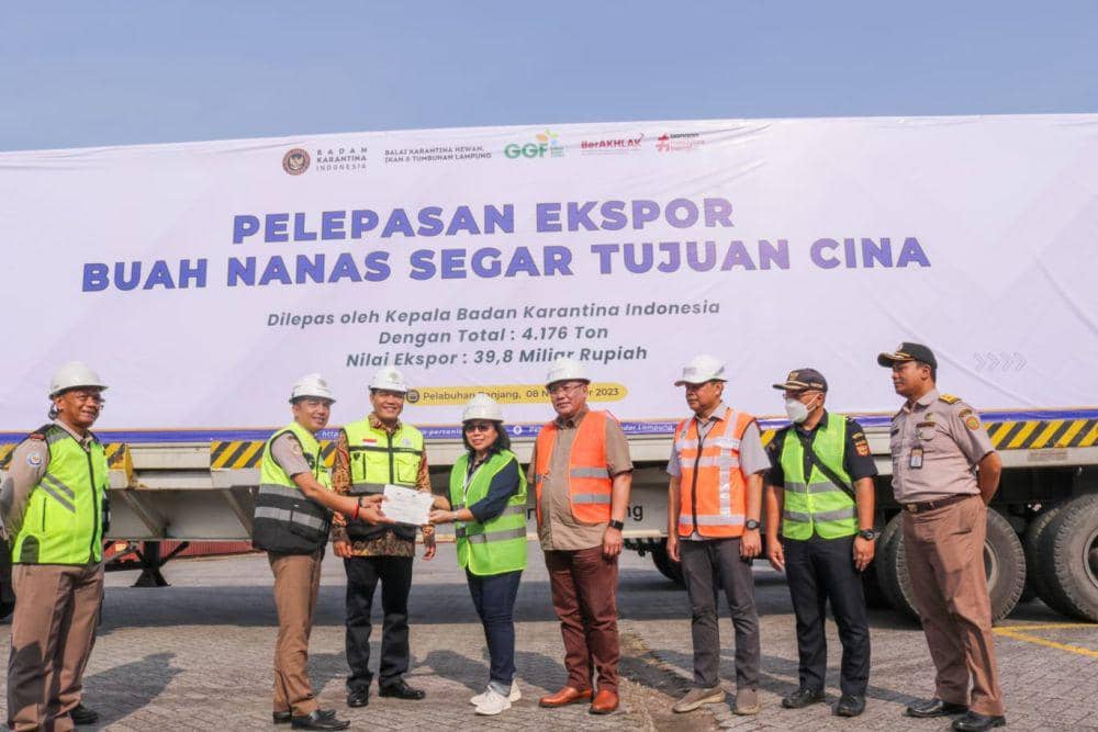 Pelepasan ekspor di Pelabuhan Panjang, Kota Bandar Lampung, Kamis (9/11/2023). (Dok. Karantina Lampung).