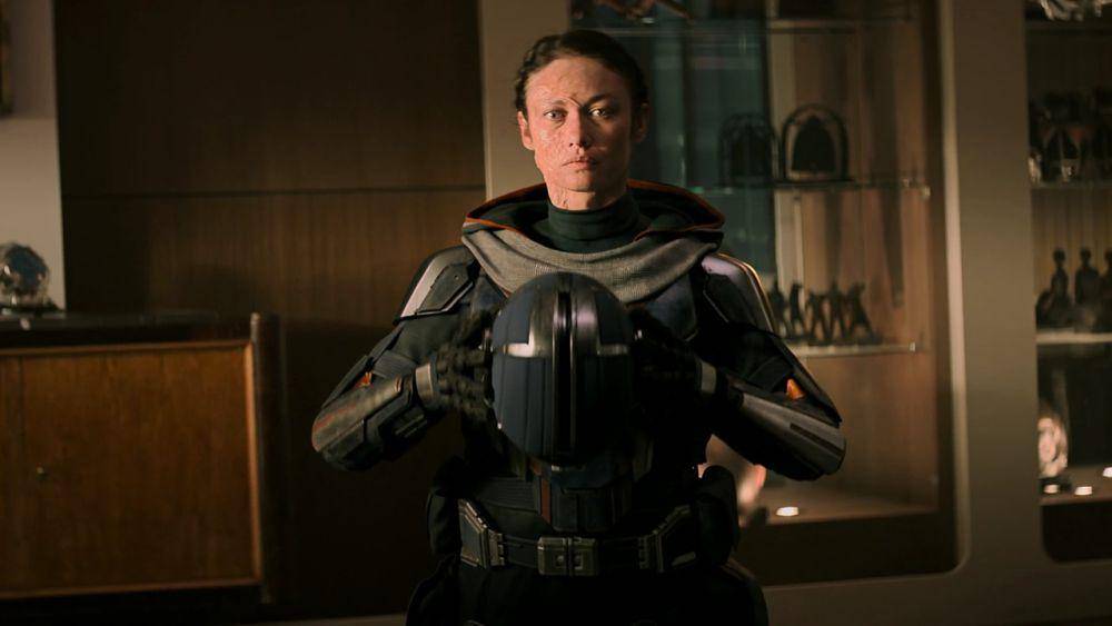 Taskmaster menunjukkan identitasnya (dok. Marvel Studios/Black Widow)