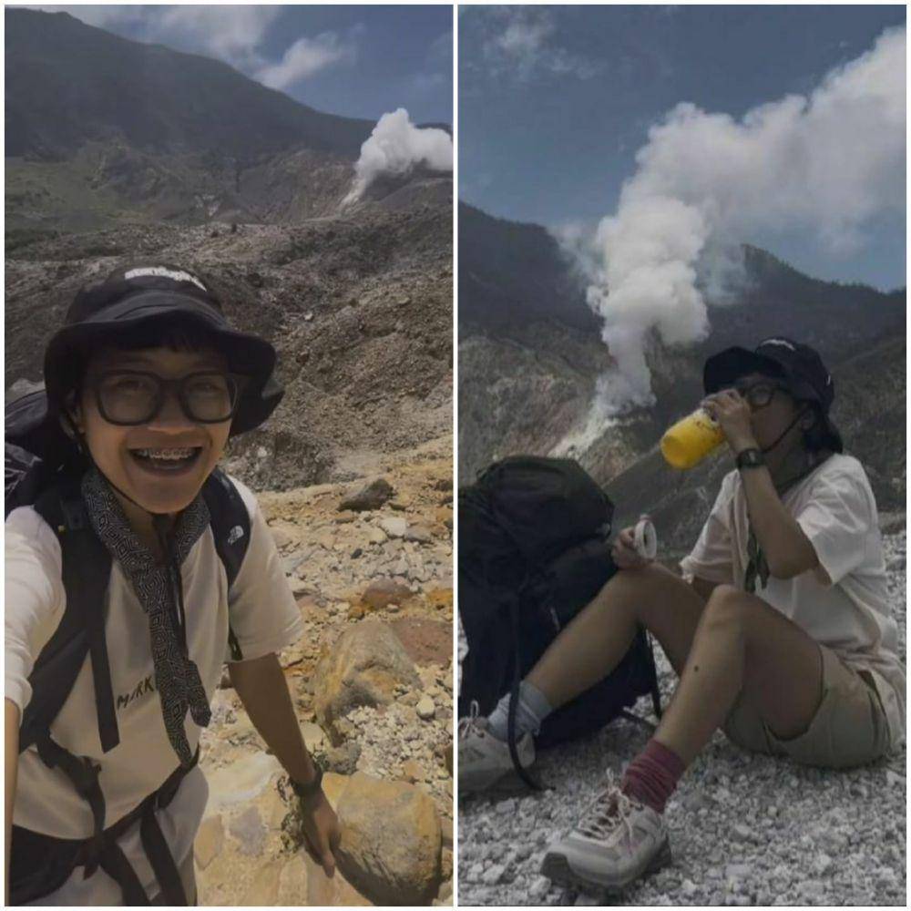 potret Aci Resti mendaki gunung Papandayan (instagram.com/aciresti)