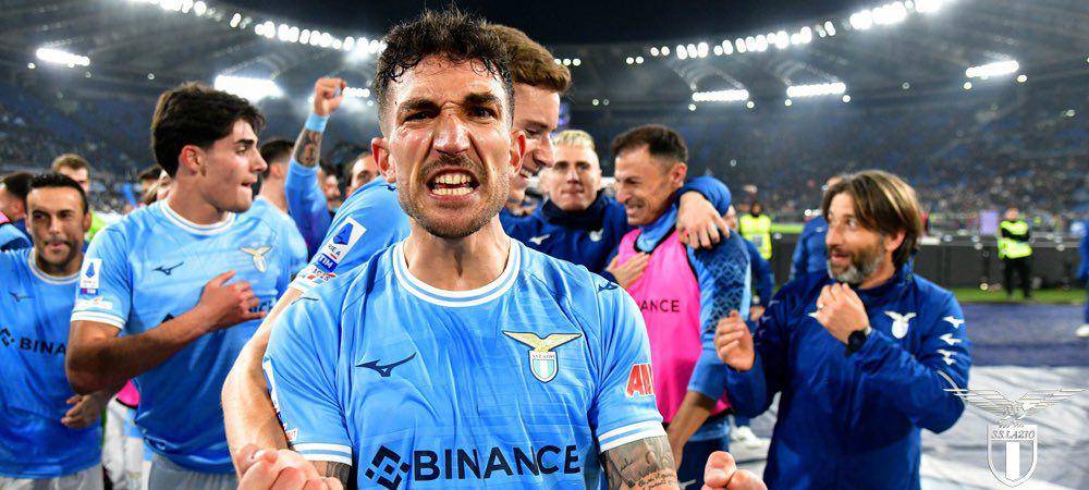 Lazio merayakan kemenangan atas AS Roma dalam derbi kedua di Serie A 2022/2023. (twitter.com/OfficialSSLazio)
