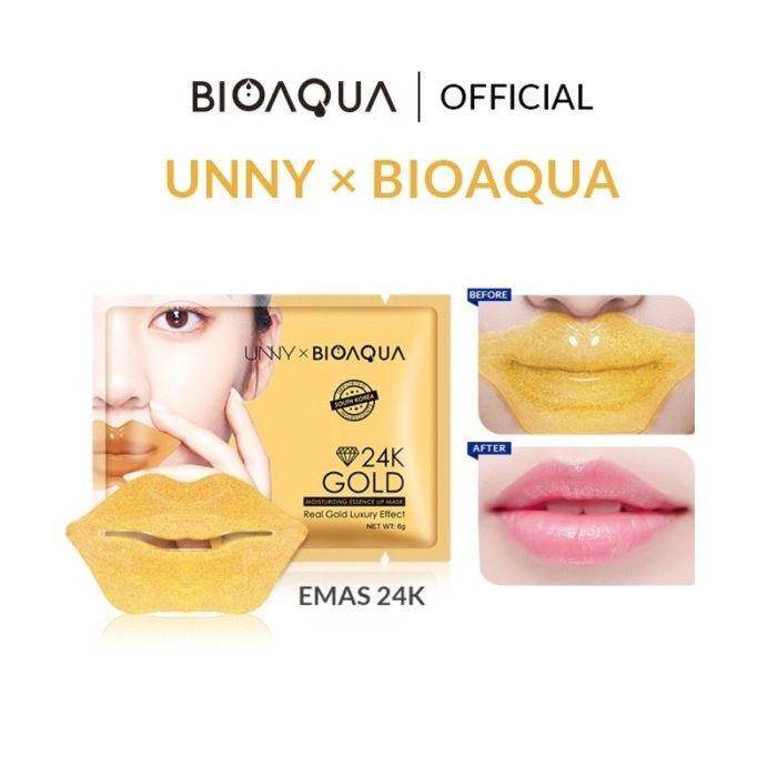 BIOAQUA X UNNY 24K Gold Moisturizing Essence Lip Mask. (dok. BIOAQUA)