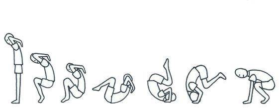 Cara melakukan roll belakang dengan awalan berdiri (pinterest.com)