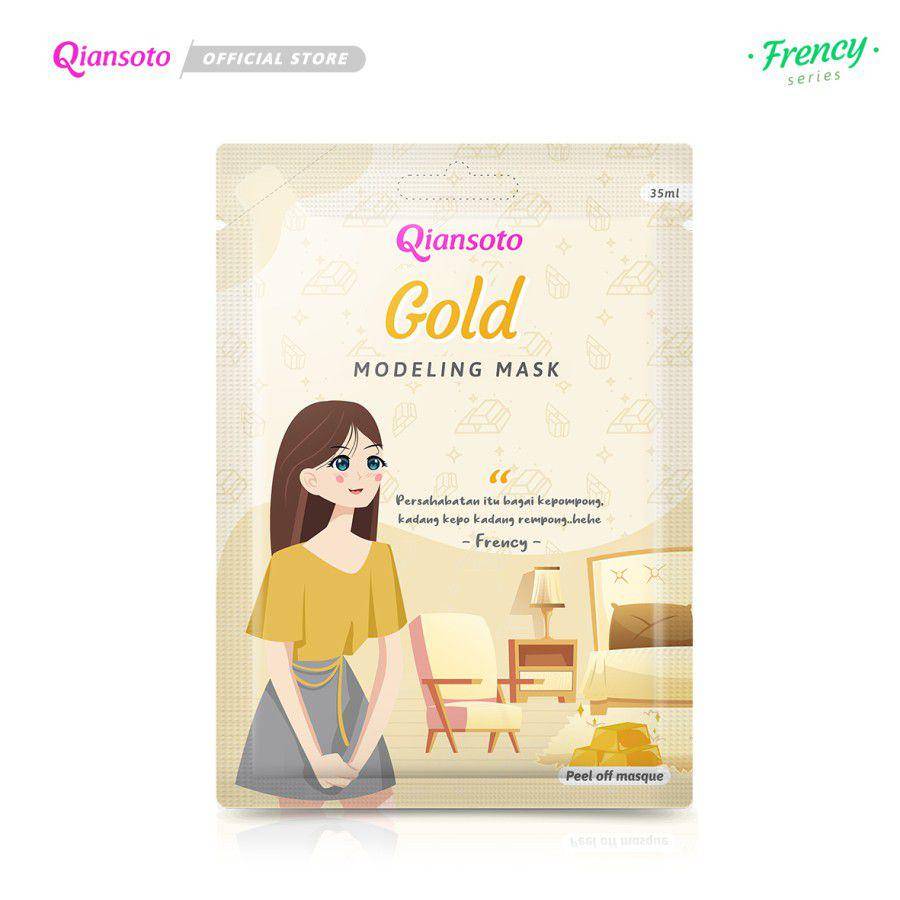QIANSOTO Peel Off Masque 24K Gold Collagen Modeling Mask Sachet. (dok. Tokopedia/Qiansoto Official Store)