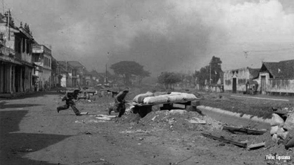 Potret Perang 10 November 1945 di Surabaya. (Dok. Nahdlatul Ulama)