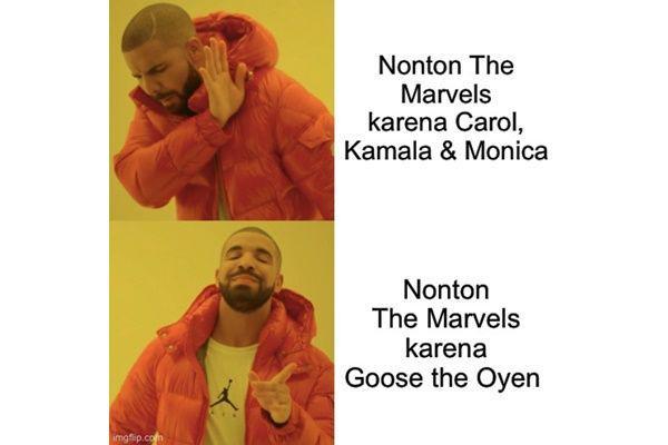 10 Meme Kocak The Marvels, Goose Ngegemesin!