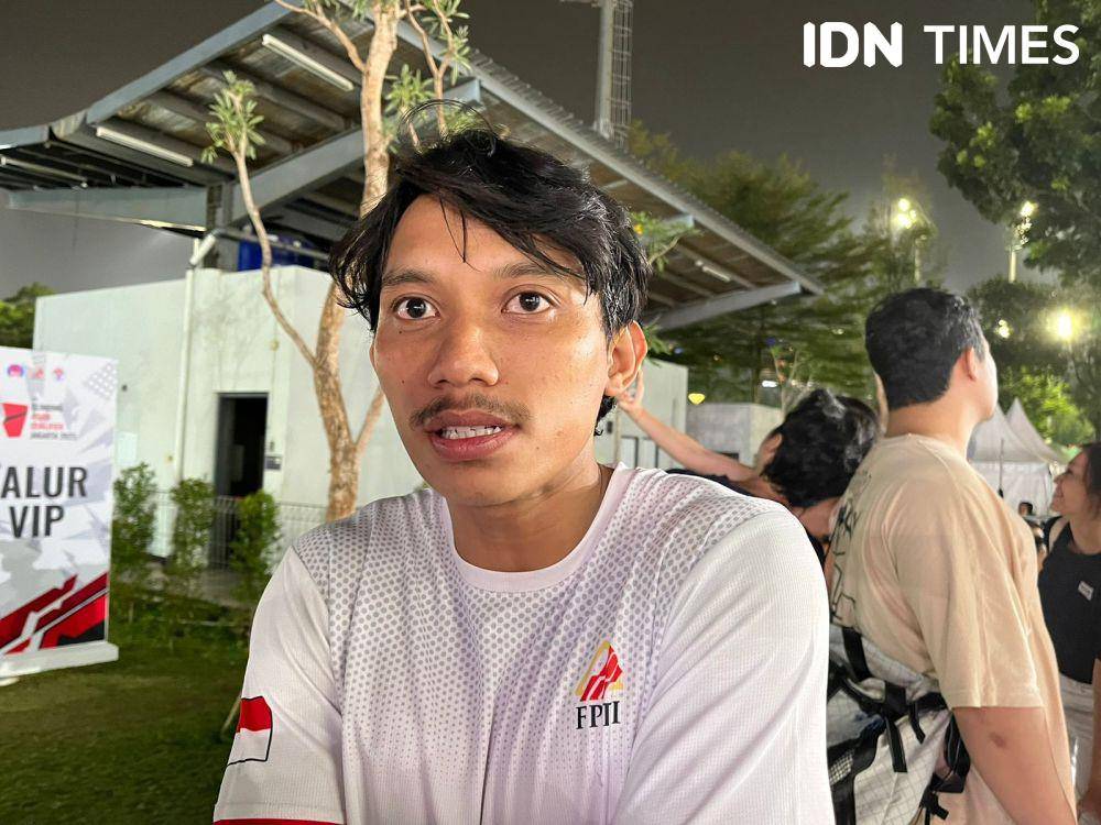 Atlet panjat tebing putra Indonesia, Ravianto Ramadhan di Asian Qualifier 2023 (IDN Times/Margith Juita Damanik)