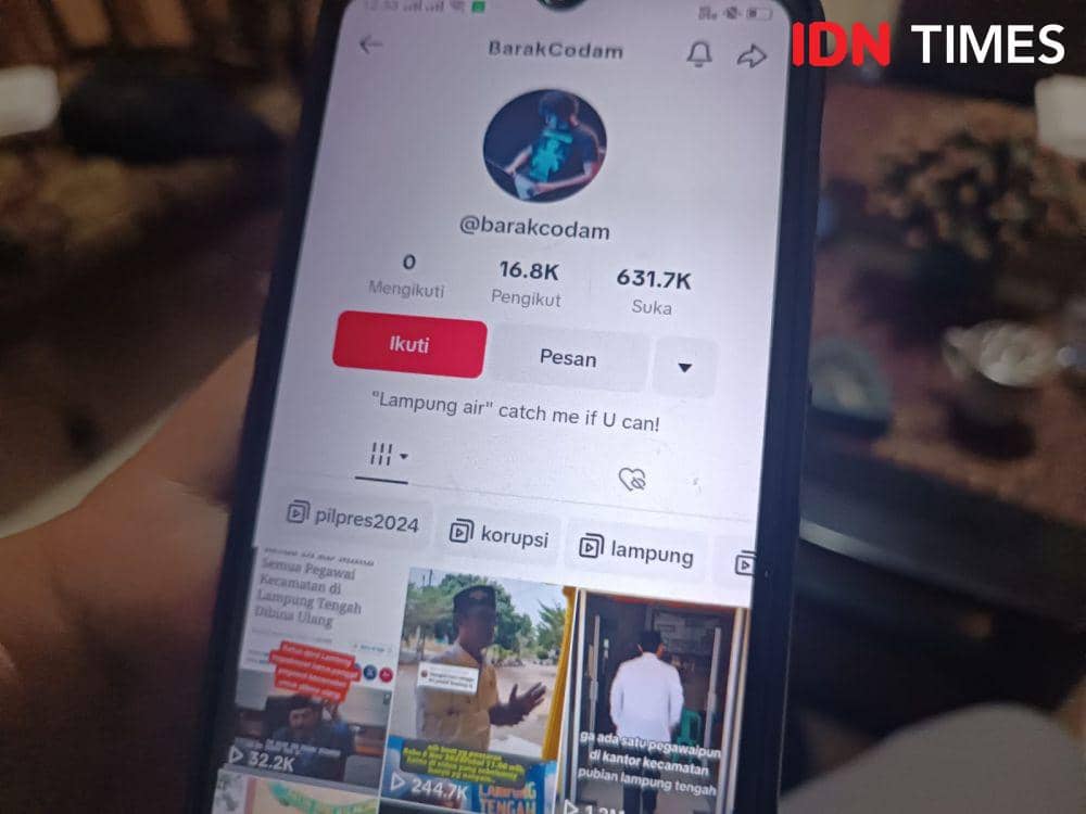 Unggahan viral sidak Wabup Lamteng Ardito Wijaya di akun TikTok @barakcodam. (IDN Times/Tama Yudha Wiguna).