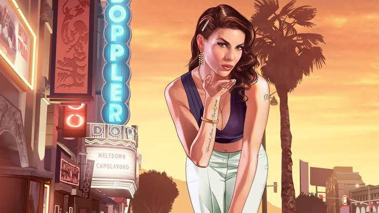 loading screen GTA 5 yang menampilkan perempuan (dok. Rockstar Games/GTA 5)