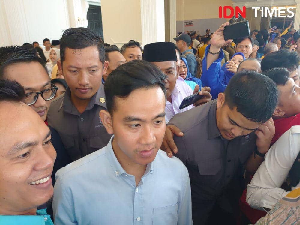 Bacawapres KIM, Gibran Rakabuming Raka hadiri pertempuran dengan elit partai koalisi di Lampung. (IDN Times/Tama Yudha Wiguna).