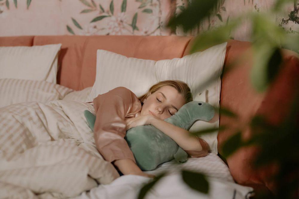 ilustrasi perempuan tidur sambil memeluk boneka (pexels.com/cottonbro studio)