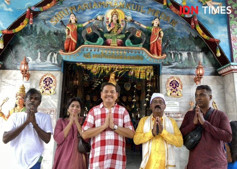 Suasana perayaan Deepavali di kuil Shri Mariamman Medan (IDN Times/Indah Permata Sari)