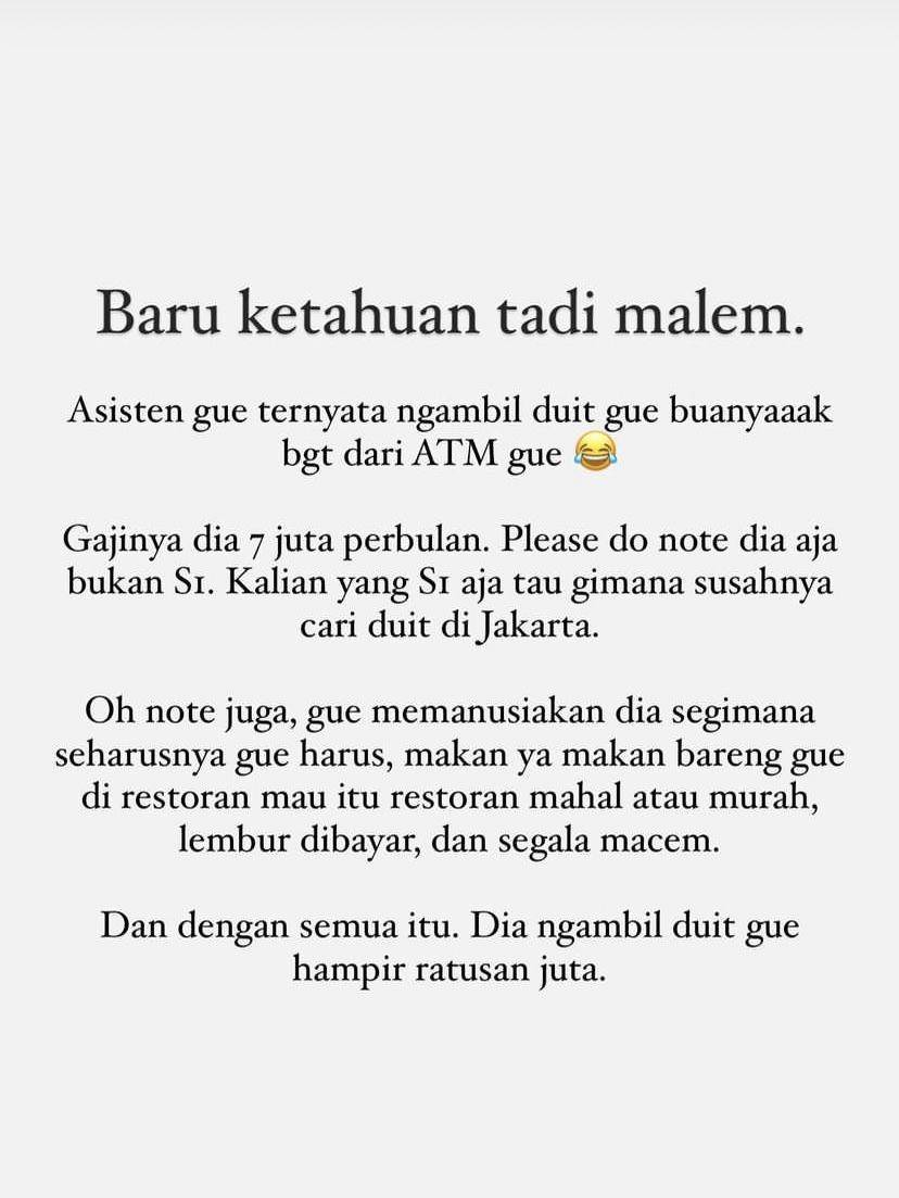 kronologi uang Awkarin digasak oleh asisten kesayangannya hingga ratusan juta (Instagram.com/narinkovilda)
