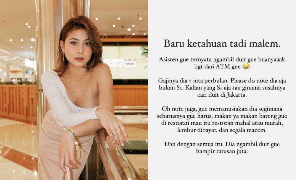 kronologi uang Awkarin digasak oleh asisten kesayangannya hingga ratusan juta (Instagram.com/narinkovilda)