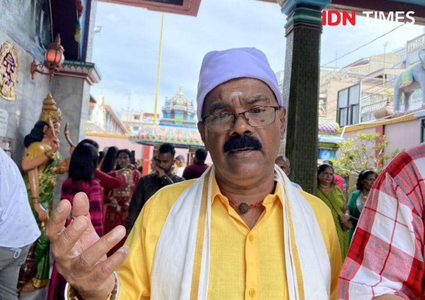 Suasana perayaan Deepavali di kuil Shri Mariamman Medan (IDN Times/Indah Permata Sari)