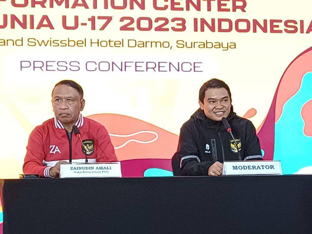 Wakil Ketua Umum PSSI, Zainudin Amali saat konferensi pers seputar Piala Dunia U-17 2023. Dok. Istimewa.