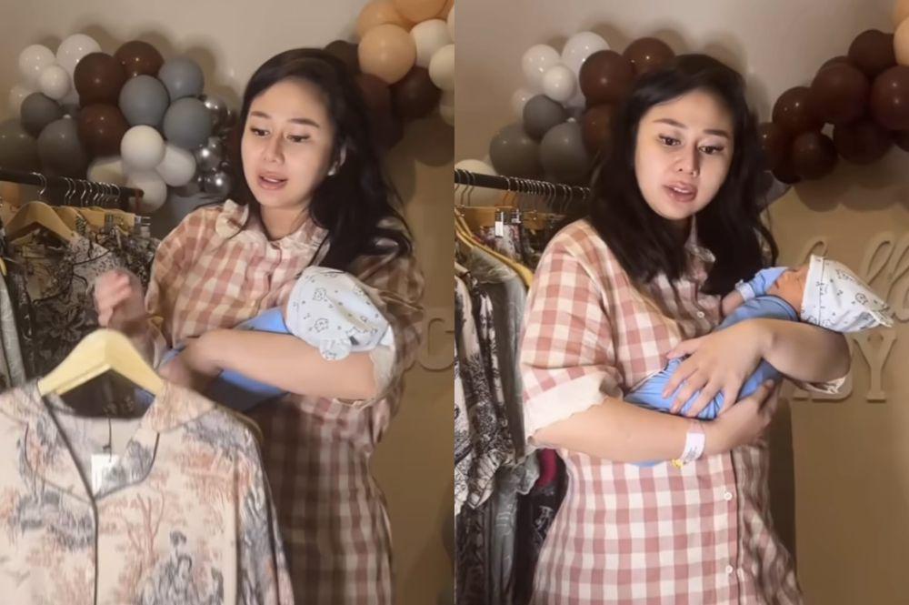 Baru Lahiran, Potret Denise Chariesta Live Jualan Sambil Gendong Anak