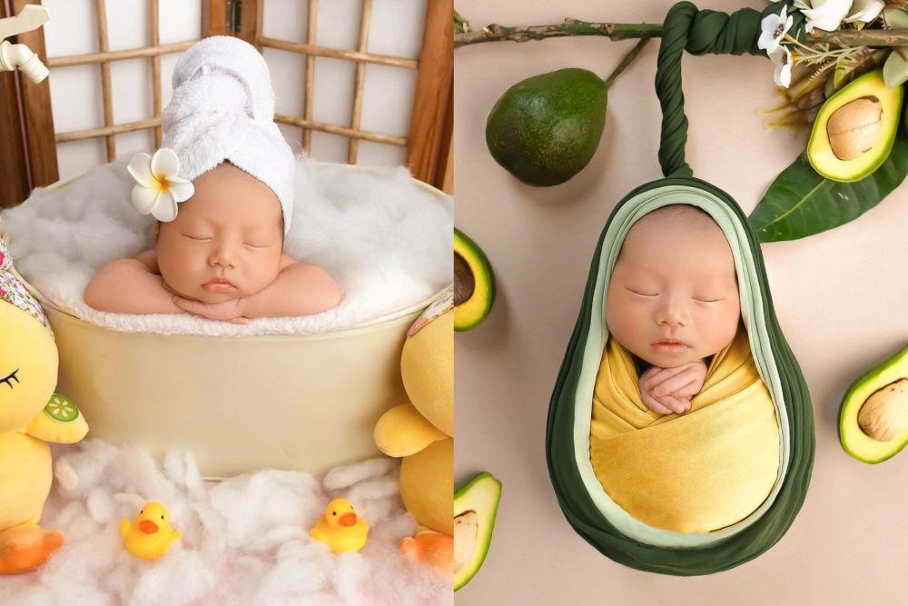 7 Potret Newborn Anak YouTuber Nex Carlos, Ada Tema Makanan!