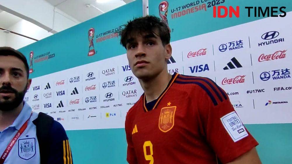 Pemain Timnas Spanyol Marc Guiu. (IDN Times/Larasati Rey)