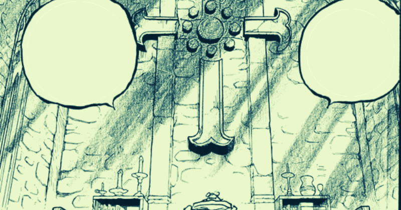 Simbol matahari di gereja Kerajaan Sorbet. (mangaplus.shueisha.co.jp/One Piece)