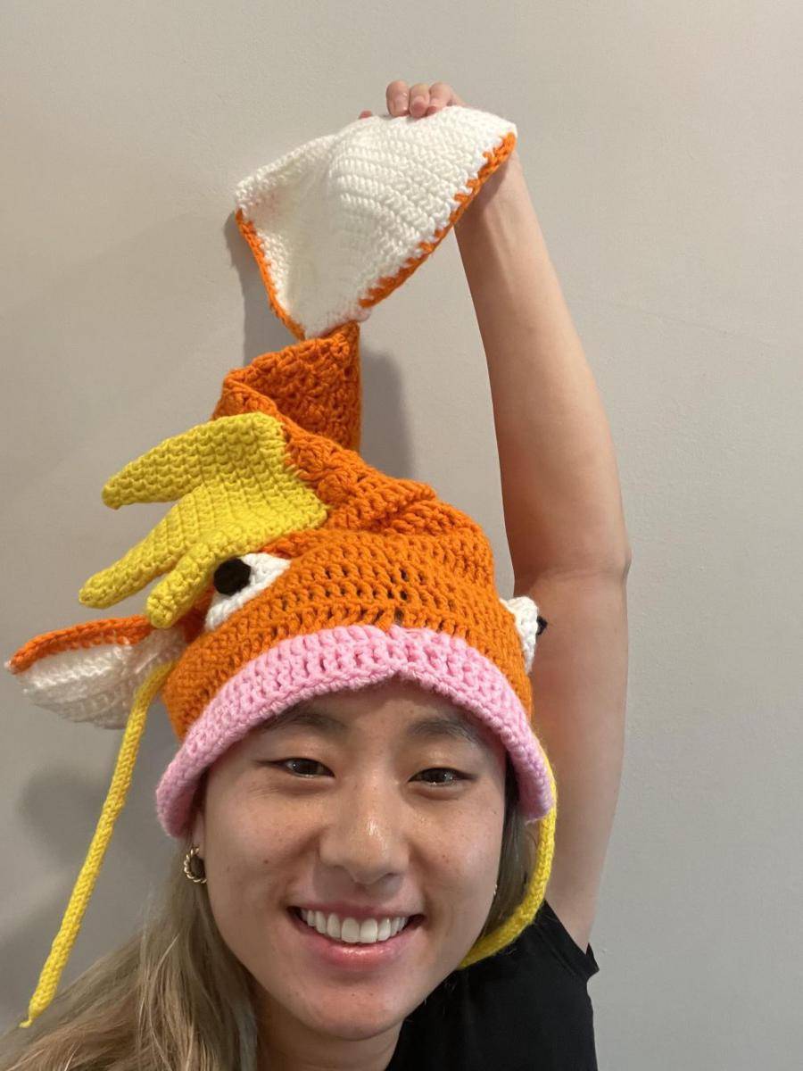 potret rajutan tangan desain Magikarp (reddit.com/user/missyangren)