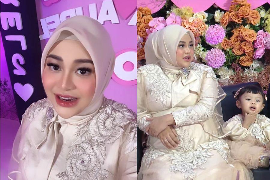7 Gaya Busana dan Makeup Aurel di Acara Reveal Anak Keduanya