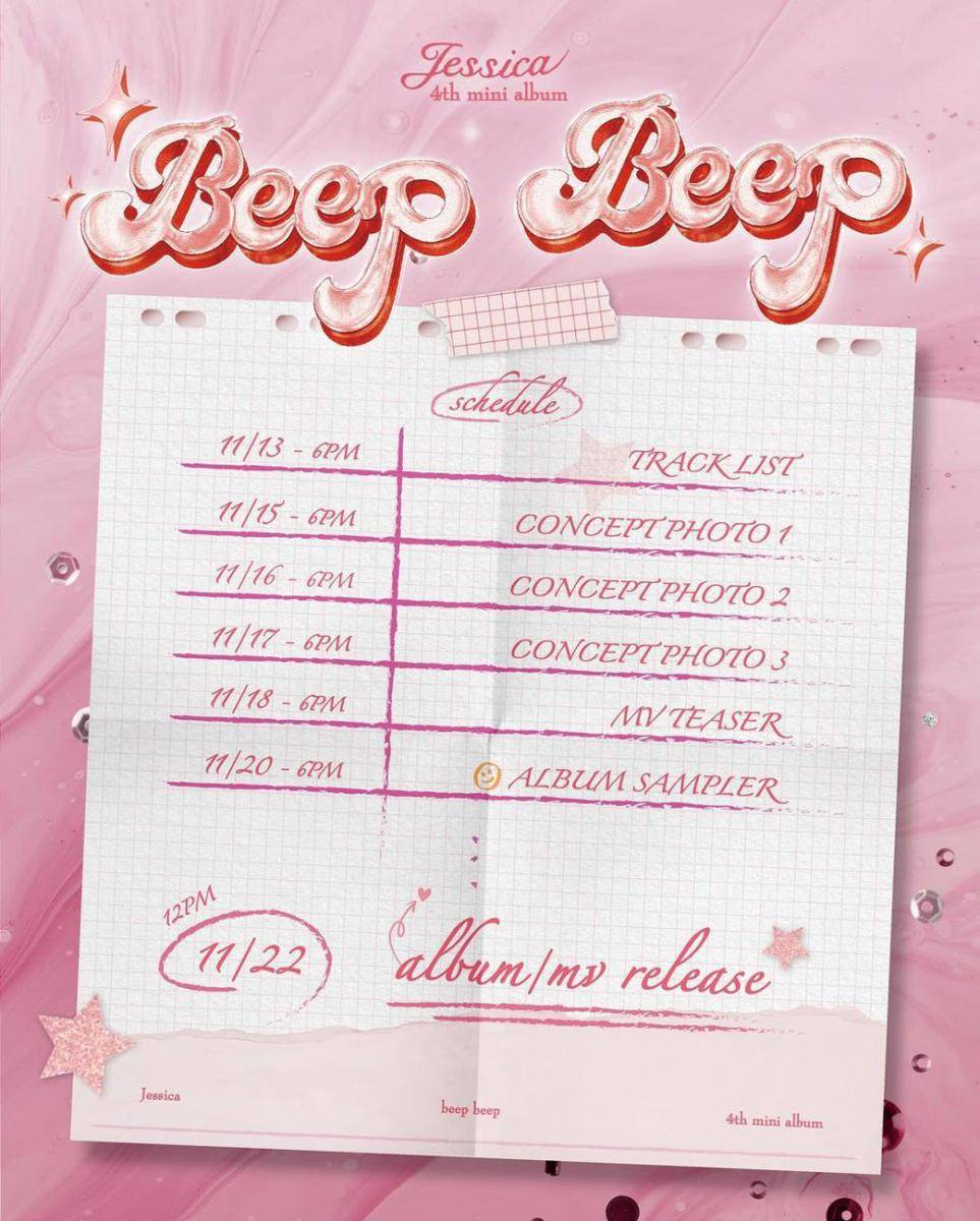 Jessica schedule album Beep Beep (instagram.com/jessica.syj)
