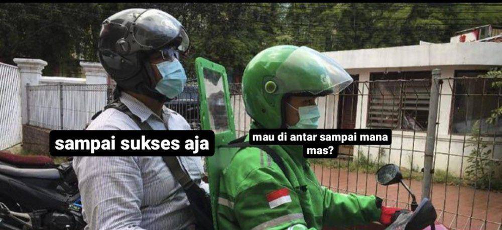Meme percakapan ojol (x.com/issactangis_)