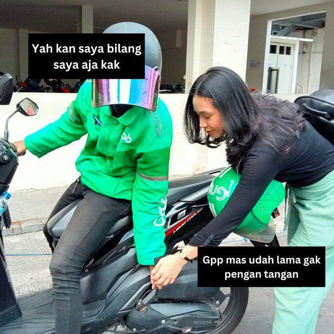 Meme percakapan ojol (x.com/shitegoblin)