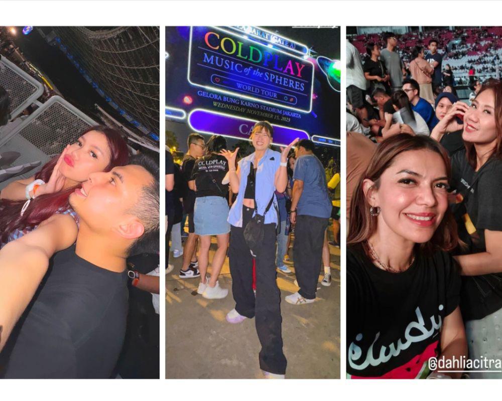 15 Potret Artis Nonton Konser Coldplay Jakarta, Semua Excited!