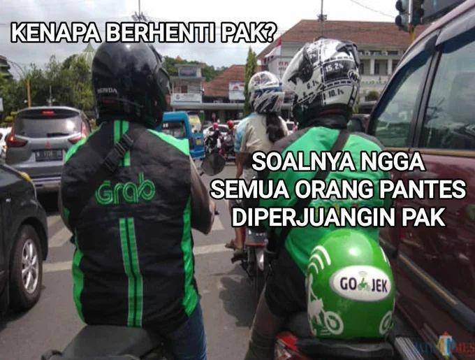 Meme percakapan ojol (instagram.com/libraeaz)