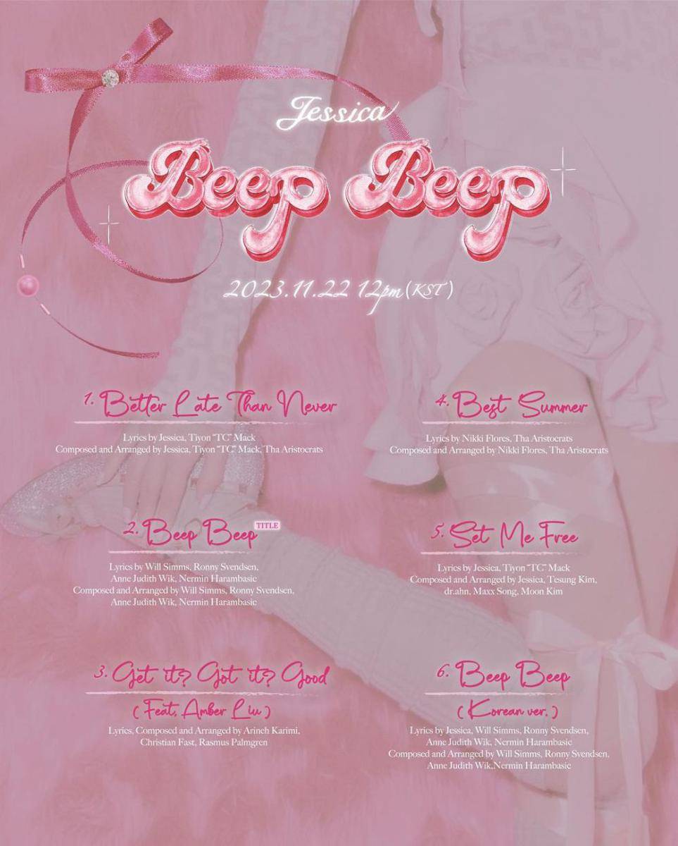 Jessica track list album Beep Beep (instagram.com/jessica.syj)