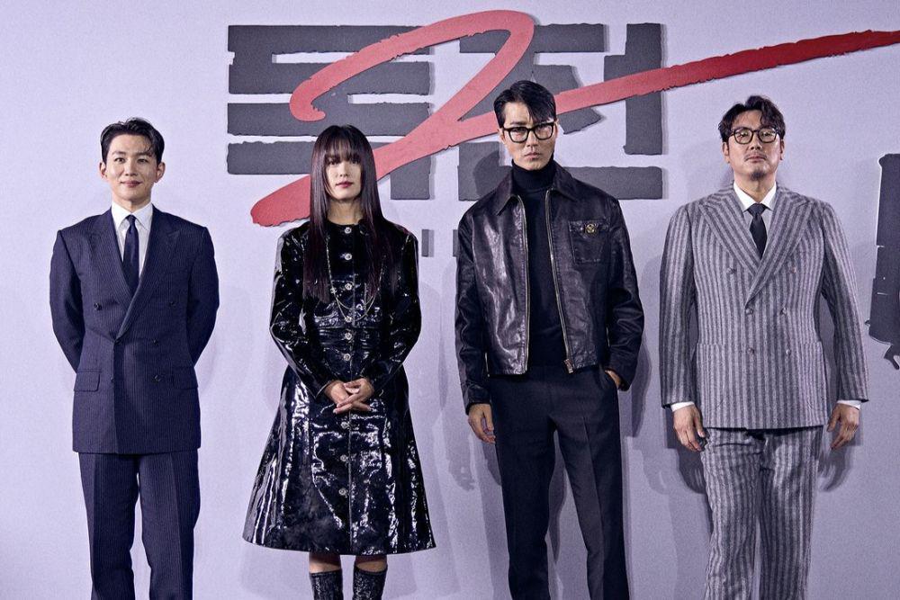 Oh Seung Hoon, Han Hyo Joo, Cha Seung Won, dan Cho Jin Woong di konferensi pers film Believer 2 (instagram.com/netflixkr)