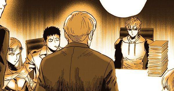 Sitch bercerita tentang pertemuan Blast dengan God selama melawan Elder Centipede ( Dok. tonarinoyj.jp/One Punch Man )