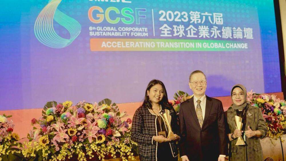 PT Pegadaian dianugerahi dua penghargaan skala internasional pada kategori Best Practice Award (World Class) Great Practice of 2023 di ajang Global Corporate Sustainable Award di Taiwan pada Rabu (15/11). (Dok. Pegadaian)