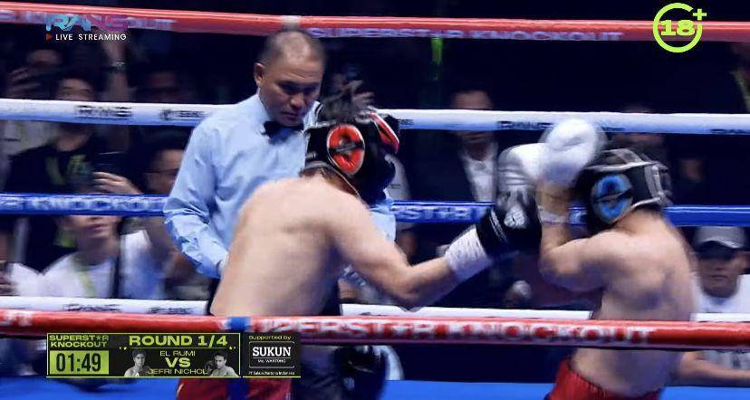 potret El Rumi menang adu tinju lawan Jefri Nichol di Superstar Knockout (youtube.com/Rans Entertainment)
