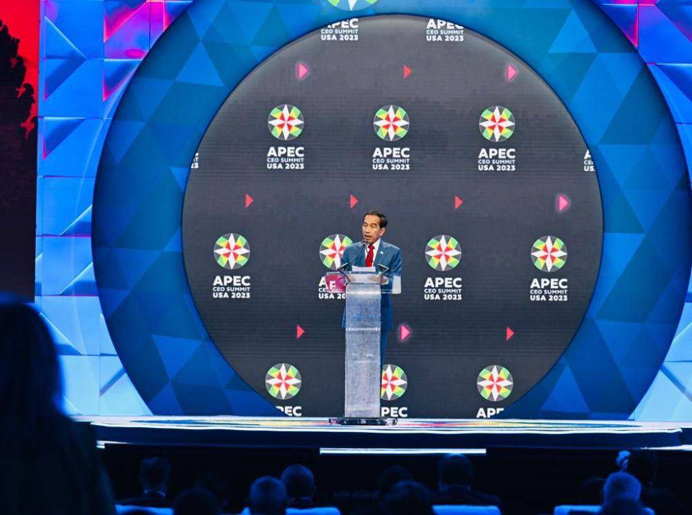Presiden Jokowi hadir dalam acara APEC CEO Summit, pada Kamis (16/11/2023) di San Fransisco, Amerika Serikat (dok. Sekretariat Presiden)