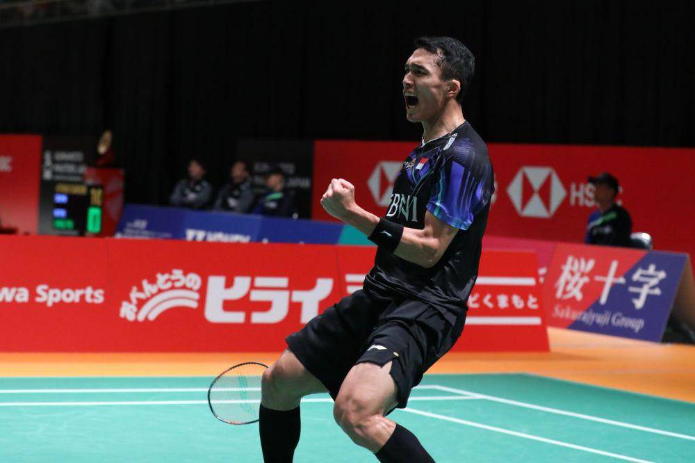 Jonatan Christie mengunci tiket ke perempat final Kumamoto Masters Japan 2023 (dok. PP PBSI)