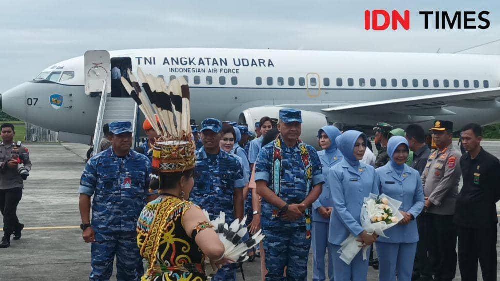 Kepala Staf Angkatan Udara (KASAU) Marsekal TNI Fadjar Prasetyo melakukan kunjungan kerja ke Ibu Kota Negara (IKN) Nusantara, Rabu (1/2/2023). (IDN Times/Hilmansyah)