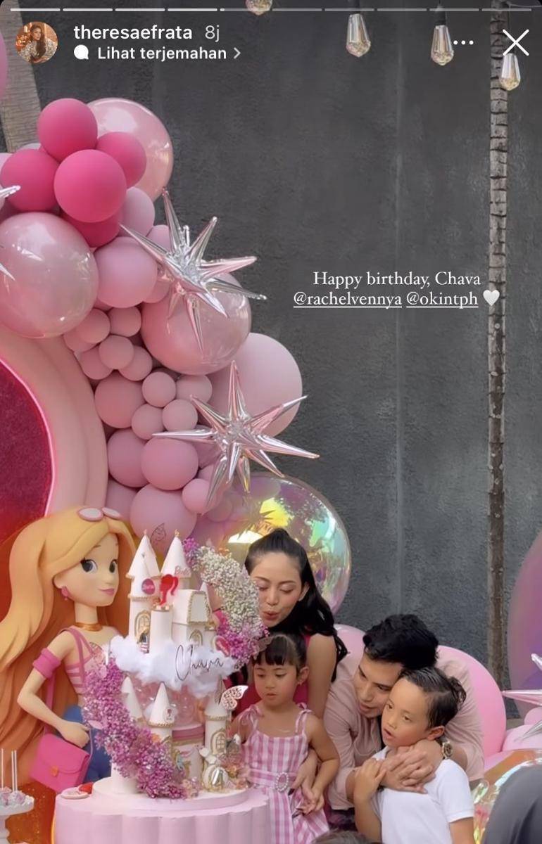 potret ulang tahun ke-4 Chava (Instagram.com/theresaefrata)