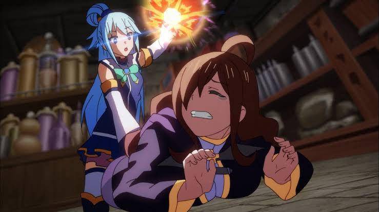Wiz dan Dewi Aqua (dok. Studio Deen/KonoSuba: God's Blessing on This Wonderful World)